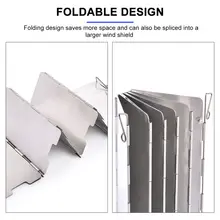 Portable camping stove with wind shield, 9/10 plates, foldable outdoor BBQ #5