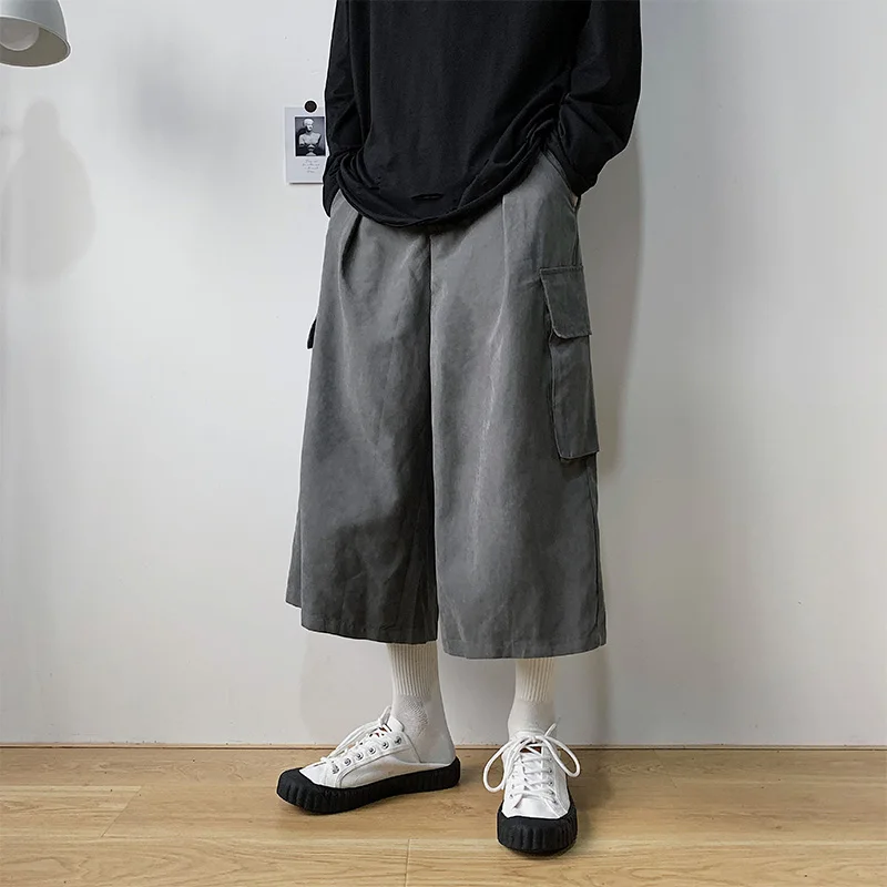 Baggy Cotton Harem Pants Men Summer Japanese Vintage Harajuku Men Male Hip Hop Plus Size Wide Leg Pants Streetwear Pantalon