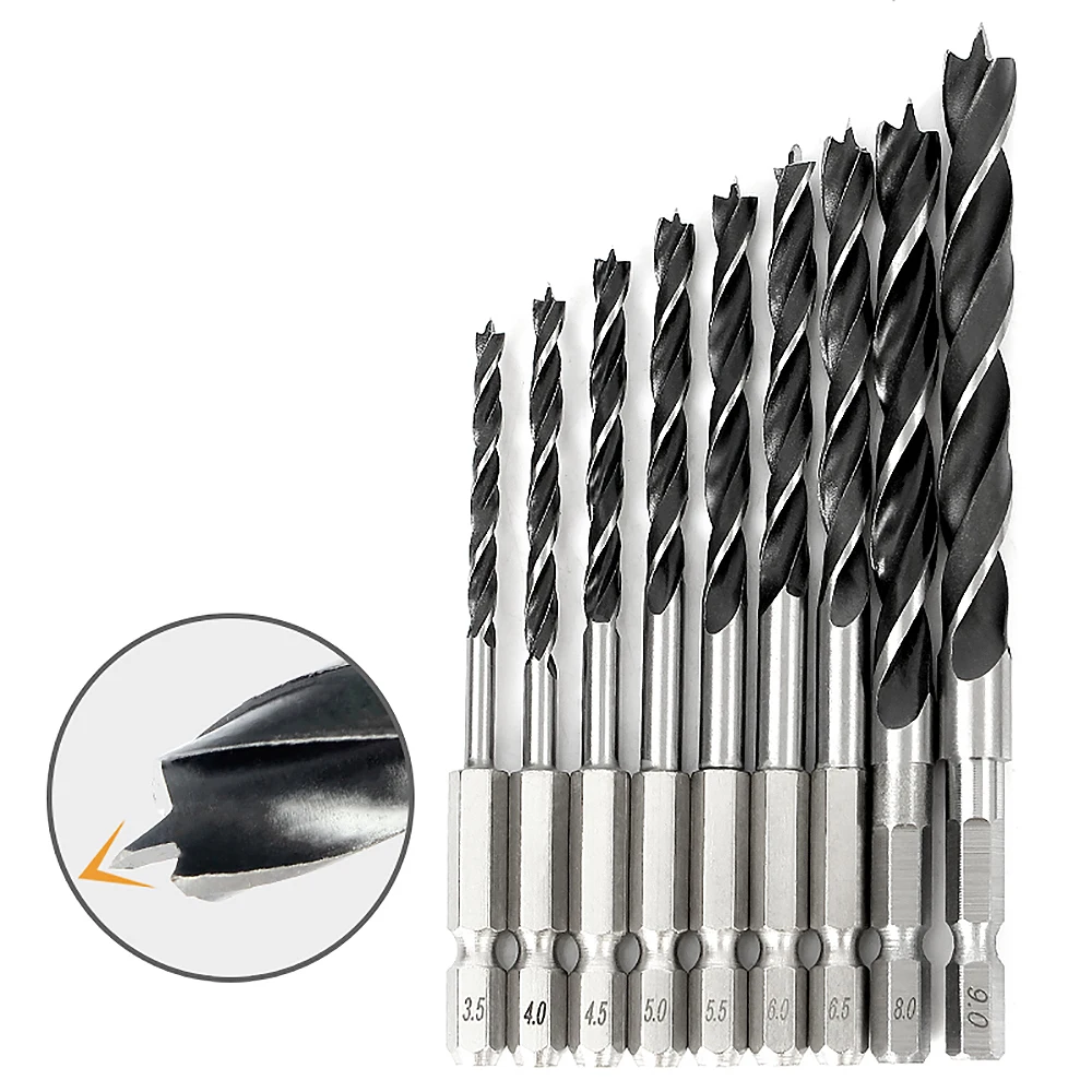 1/2/5 Buah 1/4 "Hex Shank 1.5Mm-10Mm Woodworking Twist Drill Bit Carbide Drill Bit Hole Saw