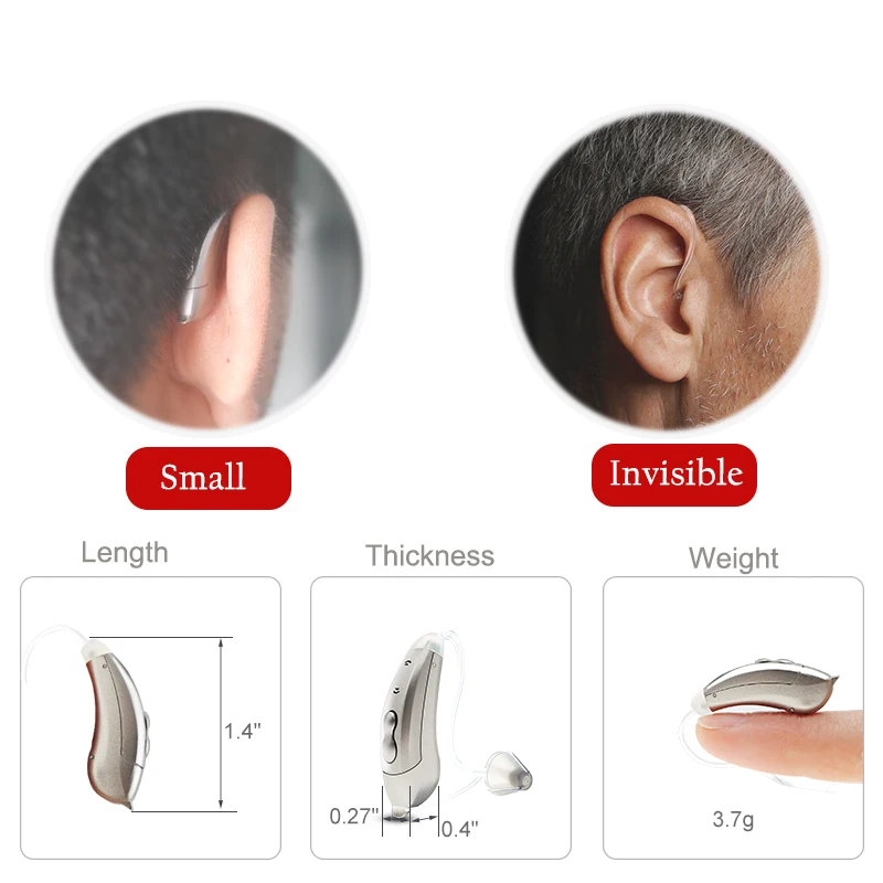 Digital Hearing Aids Tinnitus Mask 8-Channel Audifonos BTE Sound Amplifers Ear Aids for Elderly Moderate Hearing Amplifier