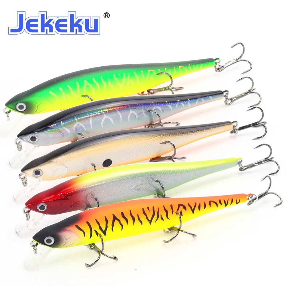 

JEKEKU Hard Fishing Lure 110mm13.5g Minnow Wobbler with 3 Sharp Treble Hooks Hard Baits Fishing Lure Bait Artificial Bait Tackle