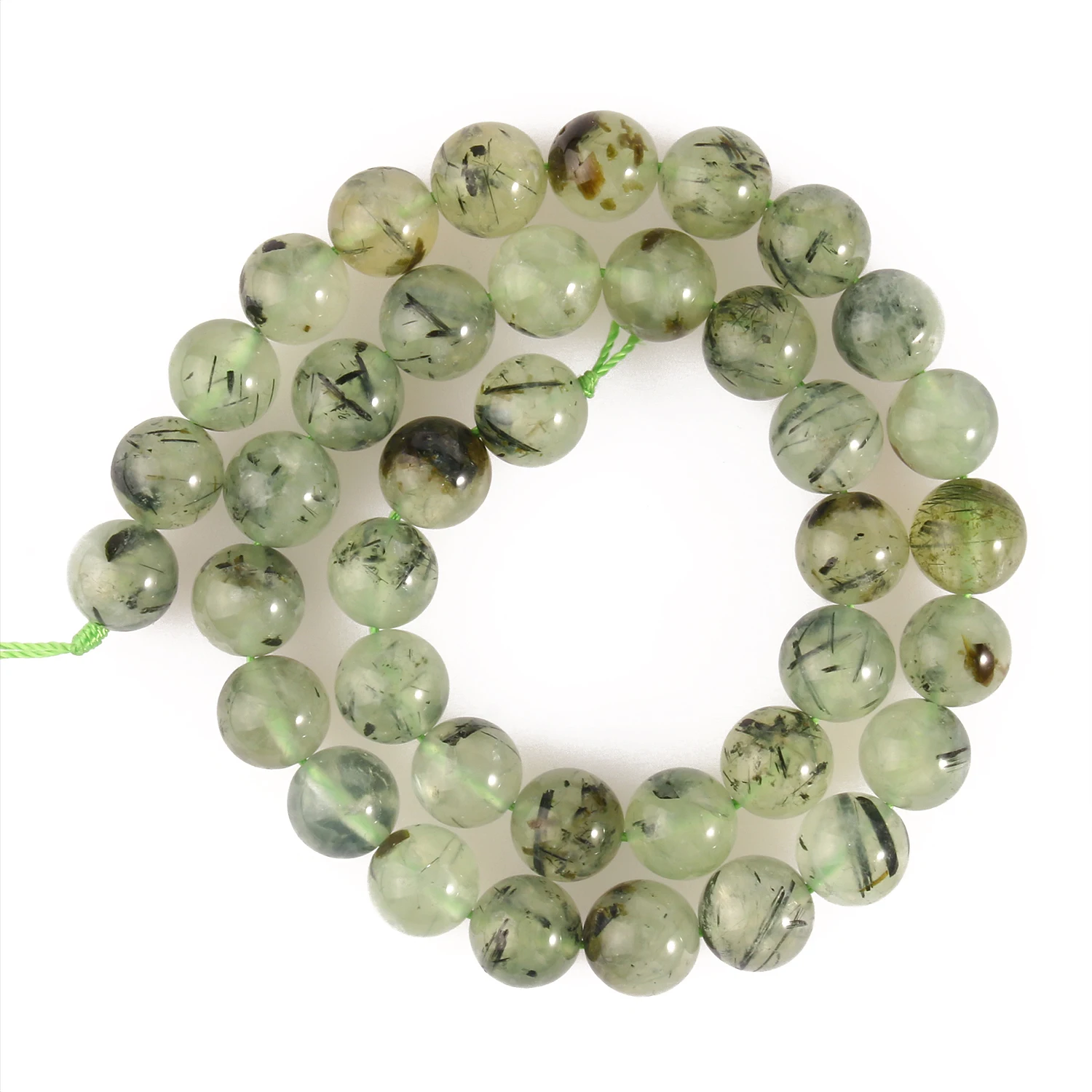 Natural Stone B Prehnite Jade Round Loose Beads for Needlework Jewelry Making 6 8 10mm Diy Bracelet Necklace Accessories 15 inch