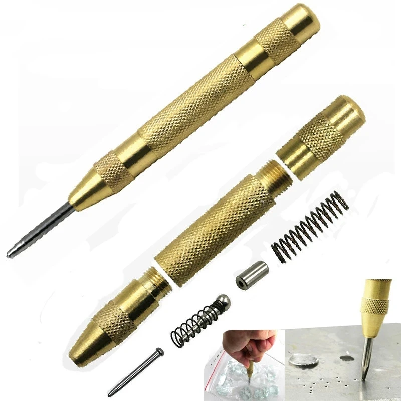 5 Inch Automatic Punching Woodworking Tools Drill Bit Electric Tools Metal Drills Center Pin Punch Spring Loaded Dent Marker