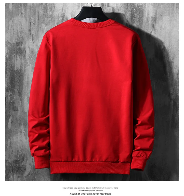 Plus size 6XL 7XL 8XL spring tshirt for men long sleeve cotton tees streetwear oversize loose Red t-shirt 140KG 150KG 58