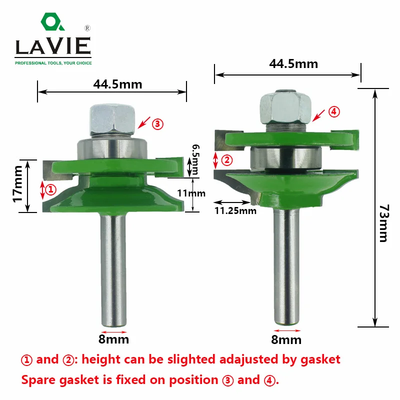 3pcs 8mm Shank Door Panel Cutters Raised Panel Cabinet Router Bit Set Woodworking Cutters Carbide Milling Cutter For Wood 02004