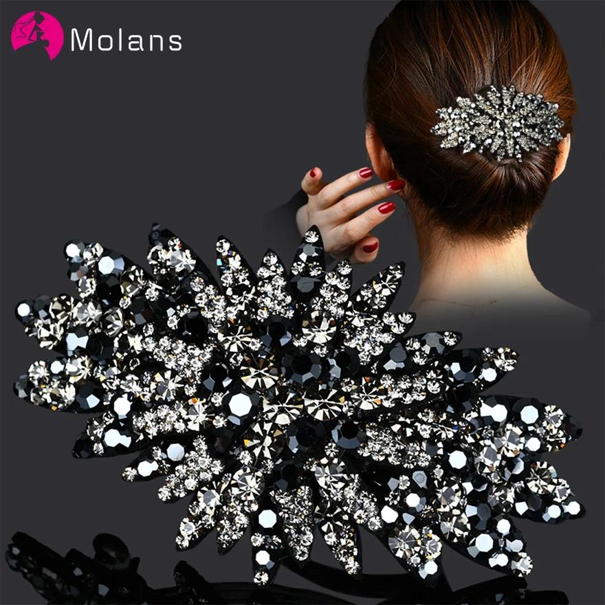 Molans strass ragazze frangia laterale Clip 1PC Clip di capelli coreani accessori per capelli da donna Barrette di perle perni per capelli Clip a