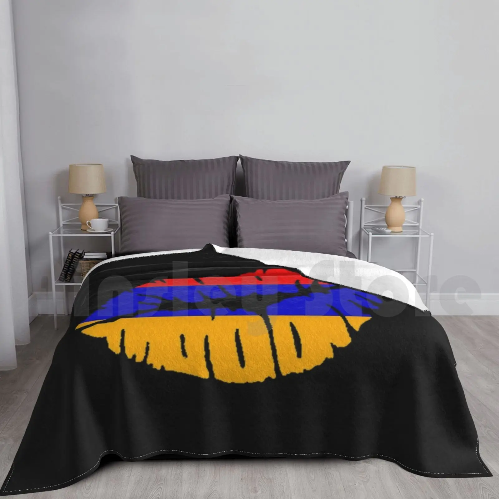 Armenia Flag Kissing Mouth Blanket Fashion Custom Armenia Flag Kissing Mouth Kiss It Is In My Dna Dna