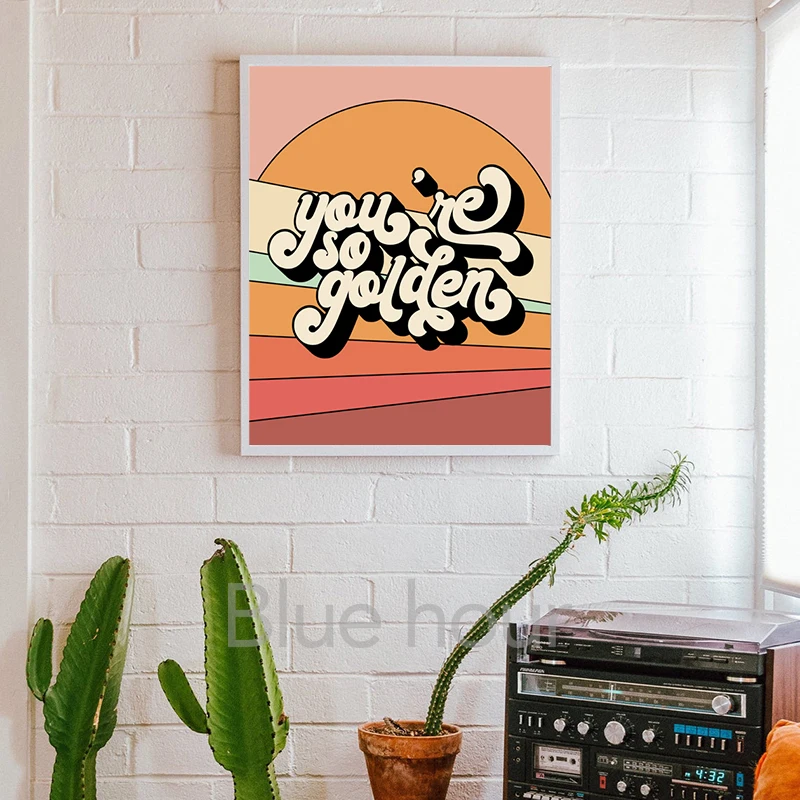 البوب المغني هاري ألبوم الذهبي يطبع ، كنت حتى الذهبي كلمات قماش اللوحة المشارك الموسيقى صور فنية للجدران ديكور غرفة المنزل #3