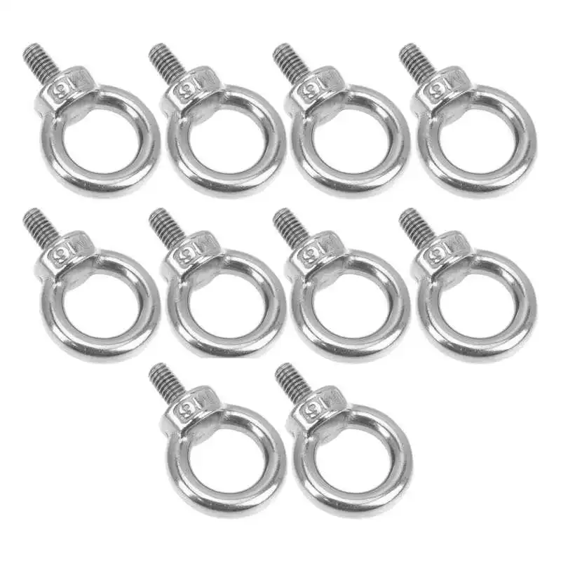 5/10Pcs M6 M8 Stainless Steel Lifting Ring Eye Heavy Duty Marine Grade Ring Screw Thread Eye Boat Accessory