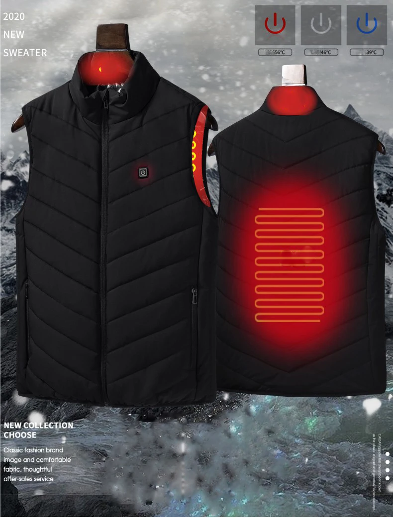 Gilet Chauffant Pour Homme Et Femme - 5 Zones Chaudes, 3 Températures