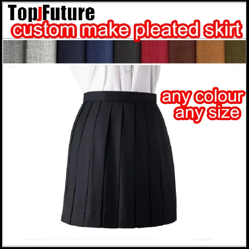 

customized custom made any length any size any colour pleated skirt girl women uniform Gothic Lolita Harajuku Punk Skirts