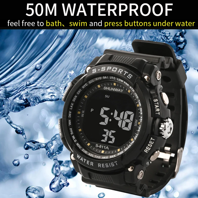 UTHAI-reloj deportivo CE34 para hombre, pulsera electrónica Digital, resistente al agua hasta 50m, cronómetro ligero, nuevo