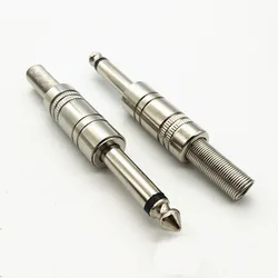 2 pcs 6.5mm Pole mono Metal Plug Connector6.35 Plug & Jack Adapter With Soldering Wire Terminals 6.5mm mono Plug Audio