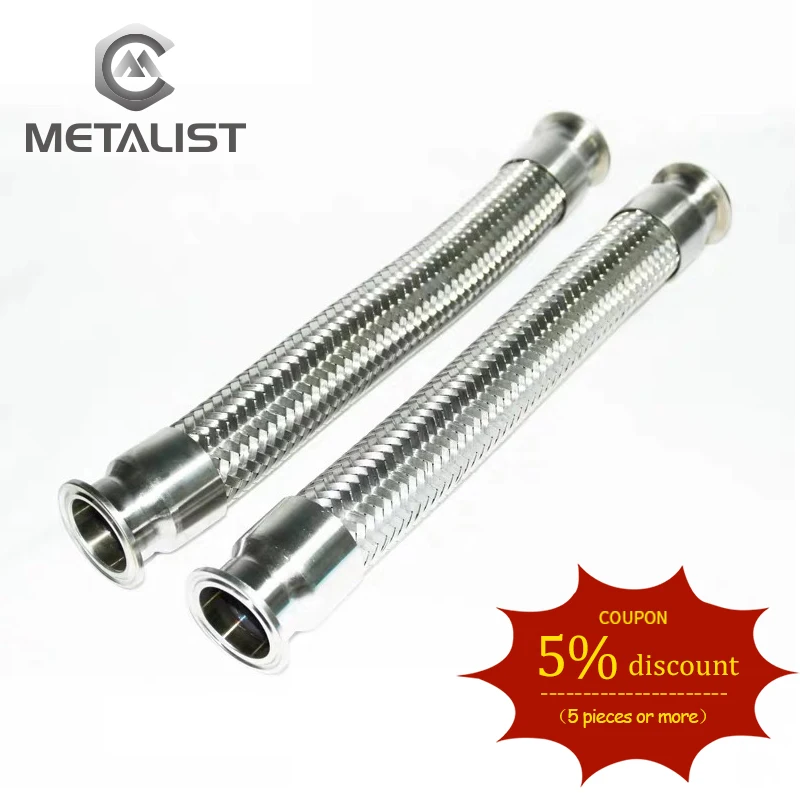 

METALIST 19mm OD SS304 Stainless Steel Sanitary Ferrule Flexible Spool Tube Pipe Fit 1.5" Tri Clamp For Home brew