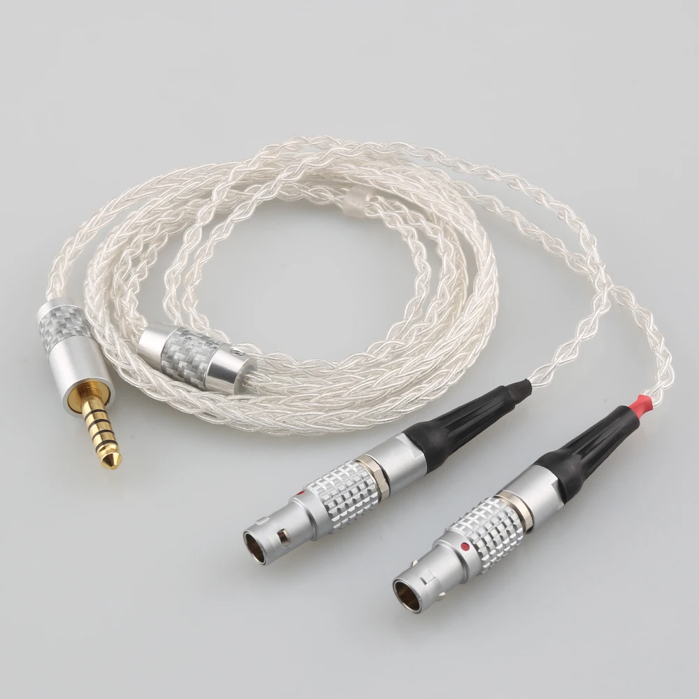 High Quality 100% Pure Silver Headphone Cable Balanced Earphone Cord for Focal Utopia Fidelity Circumaural Headphone