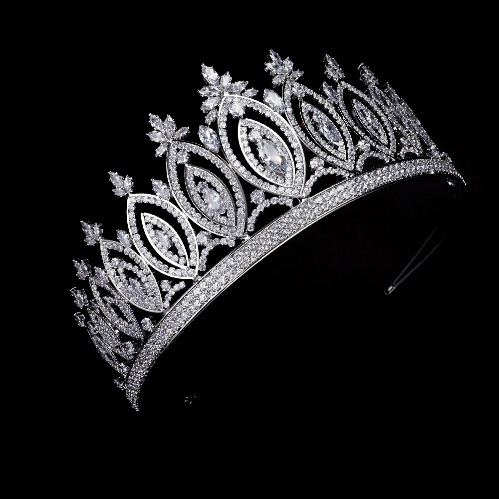 YCDZSWWL Luxury Royal Palace Bride Crowns AAA Zircon Headdress Wedding Hair Accessories Queen Diadem