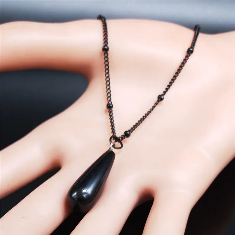 Lovely FAJA Heartagram Stainless Steel Layered Necklace Black Color Women/Men Gothic Necklace Chain Jewelry cadenas mujer N2613