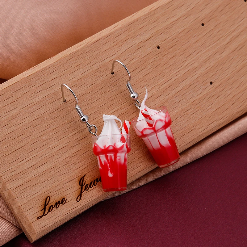 Creative 3D Resin Ice Cream Drop Earrings for Women Cute Candy Color Kid Earrings Christmas Female Trinkets Jewelry Gifts