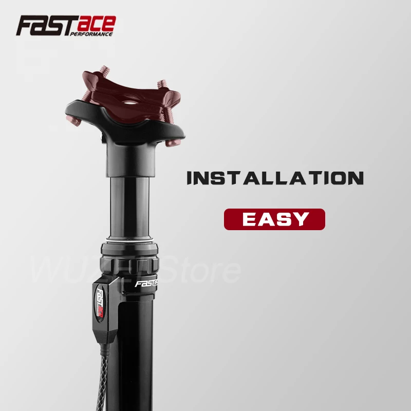 FASTACE MTB Height Adjustable Air Seatpost Dropper 30.9/31.6mm 440mm Internal Routing External Cable Remote 125mm Travel Seat