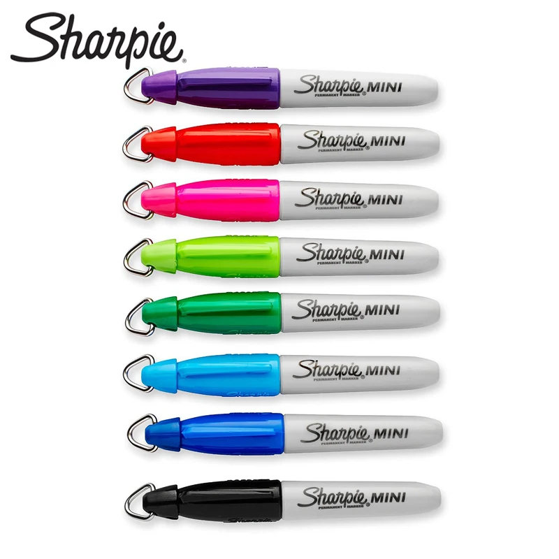 Sharpie 35113 4/8pcs Compact Mini Marker with Keychain Carrying Oily Marker Stationery Dust-Free Purification Marker Paint Pen