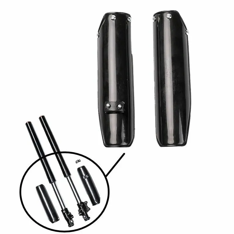 TDPRO 250mm Black Front Forks Guards Plastics Covers Outer Protective Cover For Motorcycle Pit Dirt Bikes Thumpstar Atomik SSR