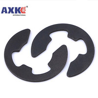 10/100pcs M1.2 M1.5 M2 M3 M3.5 M4 M5 M6 M7 M8 M9 M10 M12 M15 Black Steel E Clip Circlip Retaining Ring Washer for Shaft Fastener