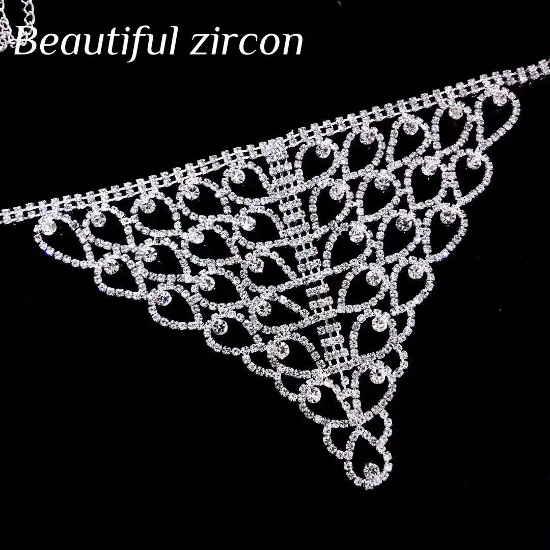 Collier en cristal strass pour femmes, bijoux de mariée, déclaration de mariage, accessoire de fête