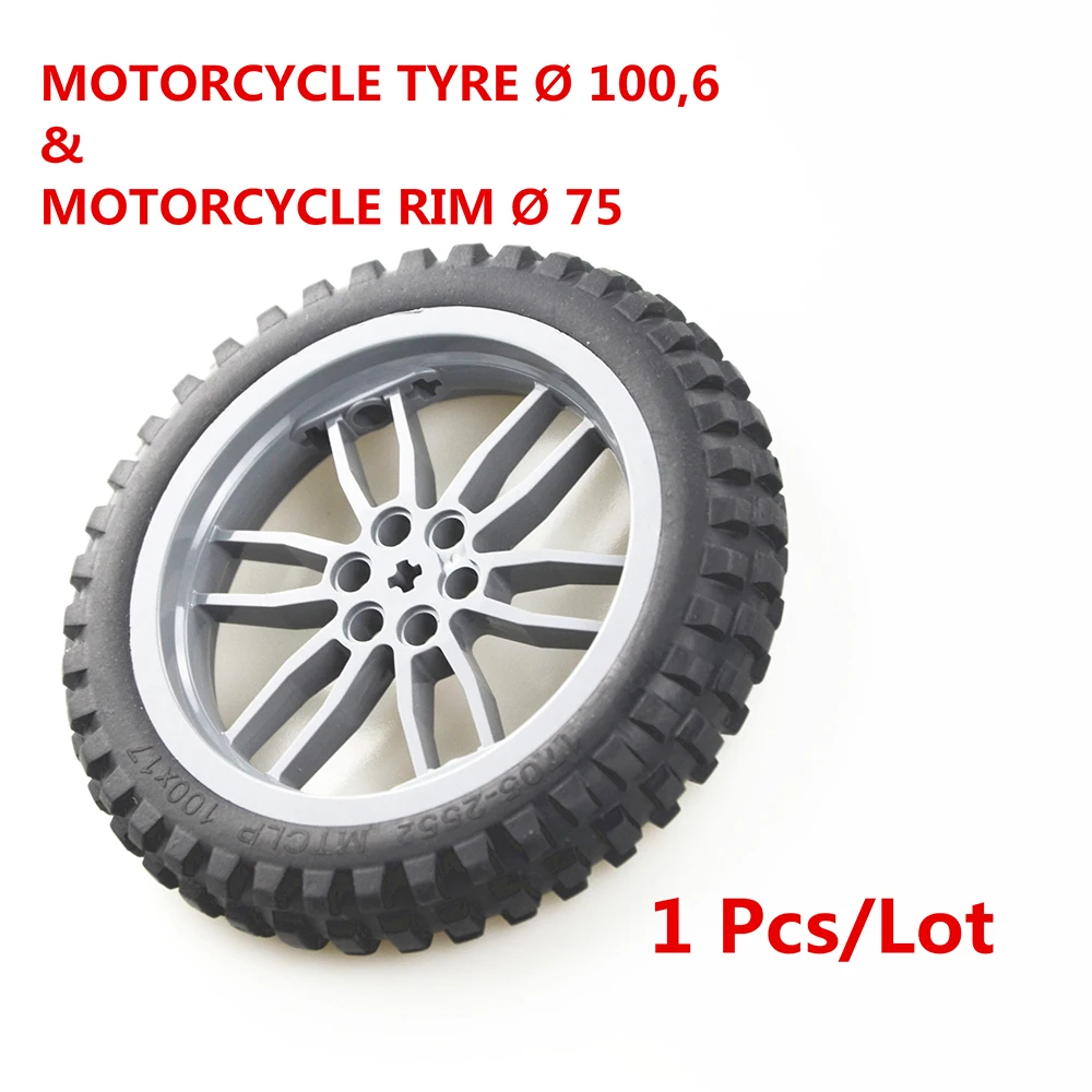 ตัวต่อ MOC 22 ชิ้น ยางรถจักรยานยนต์และขอบล้อรถจักรยานยนต์ เข้ากันได้กับเลโก้ สำหรับคีเซอร์ เฟโรซ