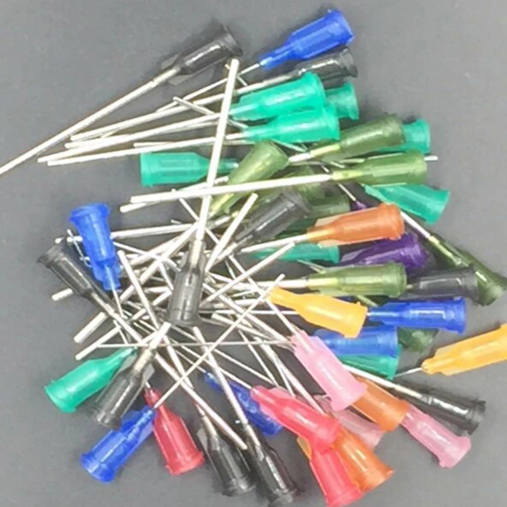 25 pezzi di 14-27G testa di erogazione in acciaio di plastica da 1 pollice, con ago per dispenser di colla ad ago conico con dispenser in acciaio