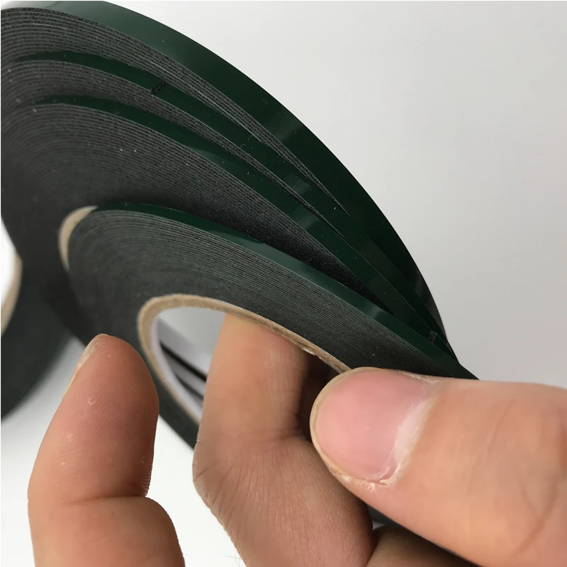 1 Roll 2mm/3mm/5mm/10mm mobile phone screen tape repair double-sided adhesive foam cotton green film 0.5mm 1mm thick 10M