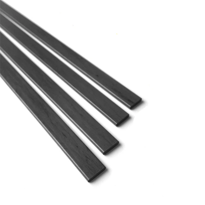 4PC Carbon Fiber Strip Sheet Thickness 0.5mm 0.6mm 0.8mm 1mm 1.5mm 2mm 3mm 6mm for RC Quadcopter Multicopter Length 250mm