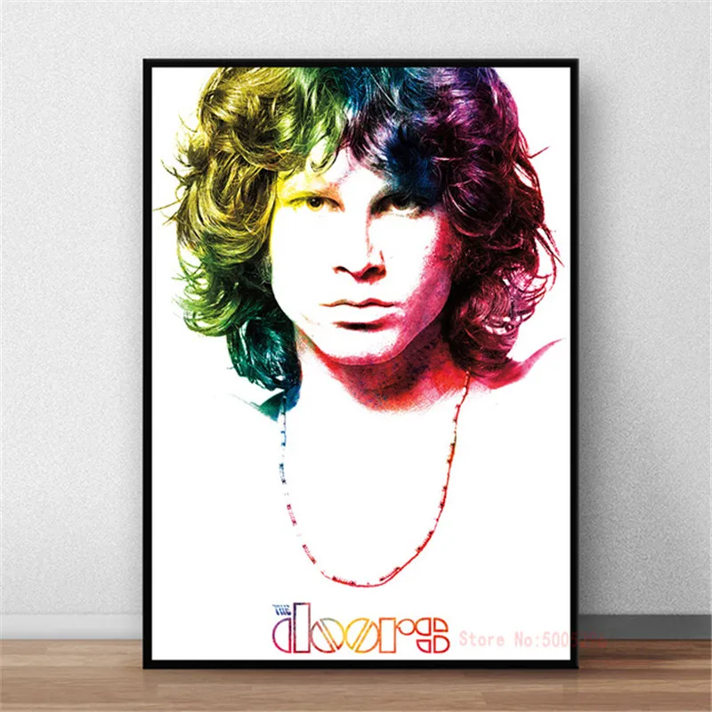 The Doors Jim Morrison Posters Print on Canvas Rock Band Music GuitarWall Art Picturfes for Home Bar Wall Decoration (No Frame)