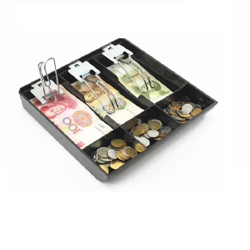Tiền Ốp Lưng Nhựa Kim Loại Cứng Dành Cho Tiền Hộp Mới Phân Loại Store Quầy Thu Ngân Đồng Xu Ngăn Kéo Ngăn Kéo Đựng Tiền khay