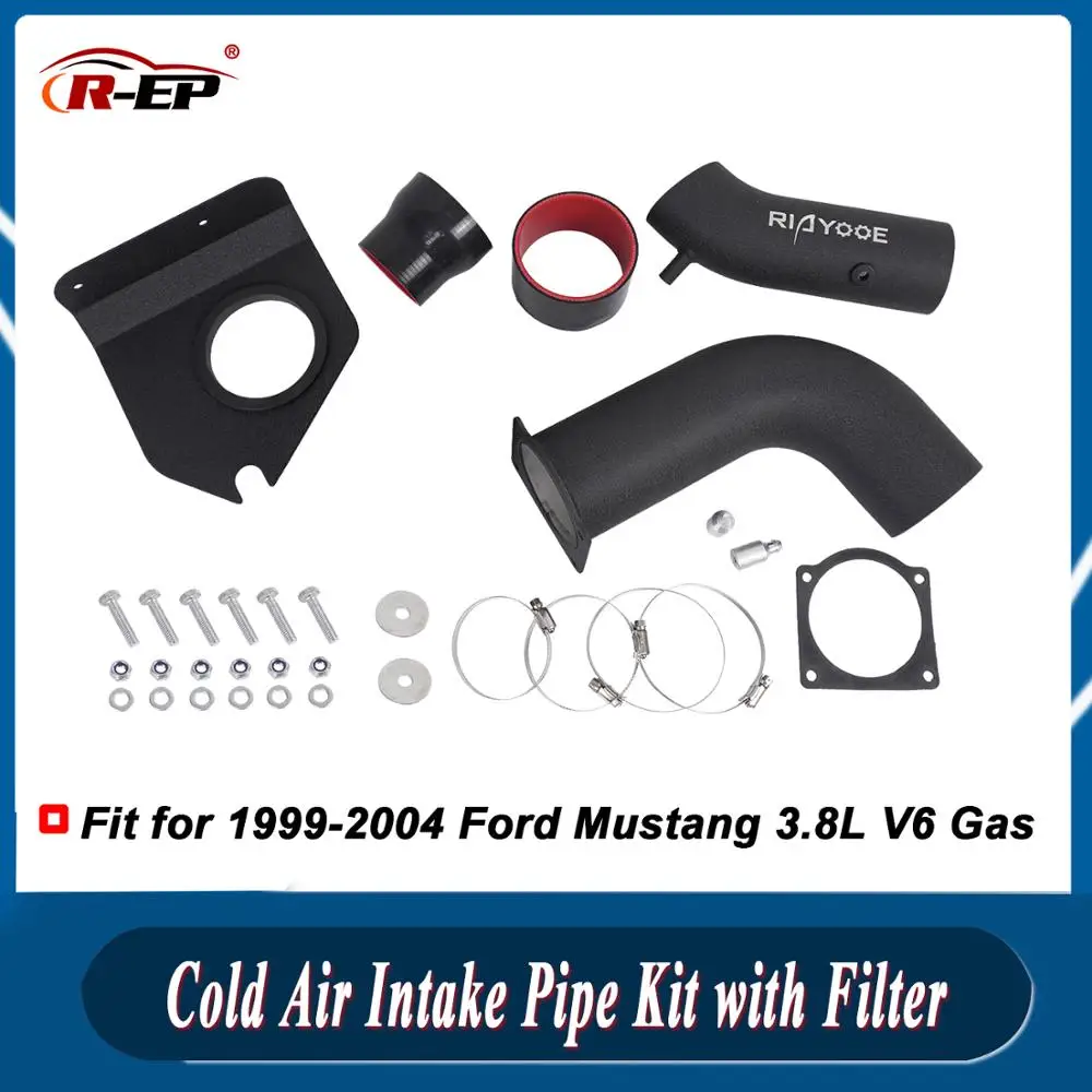 R-EP Turbo Air Intake Pipe Kit with Filter Fit for Ford Mustang 3.8L V6 Gas 1999-2004 Supercharger induction Car Modification