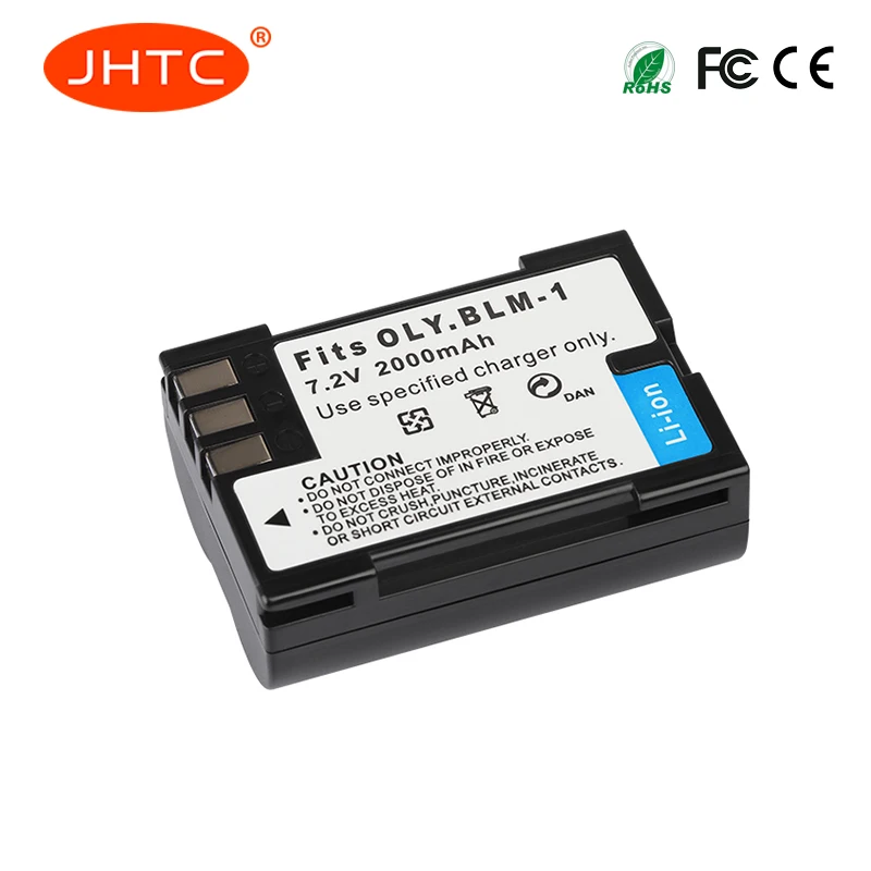 JHTC 2000mAh PS-BLM1 BLM-1 Battery For Olympus C-5060 C-7070 C-8080 E-30 E-300 E-330 E-500 E-510 E-520 E3 BLM1 Camera