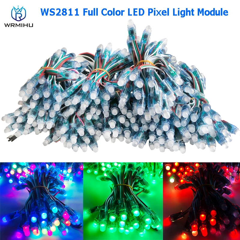 50Pcs WS2811 Penuh Warna Lampu Pixel LED Module RGB Warna Digital Lampu Natal LED SP110E LED Controller 5V 12V Power Supply