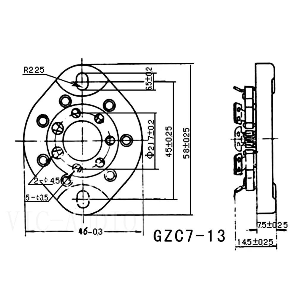 مأخذ أنبوب مفرغ للصوت ، مأخذ صوت ذاتي الصنع ، 7 دبوس ، FU25 ، 6A6 ، من من من من من نوع 12