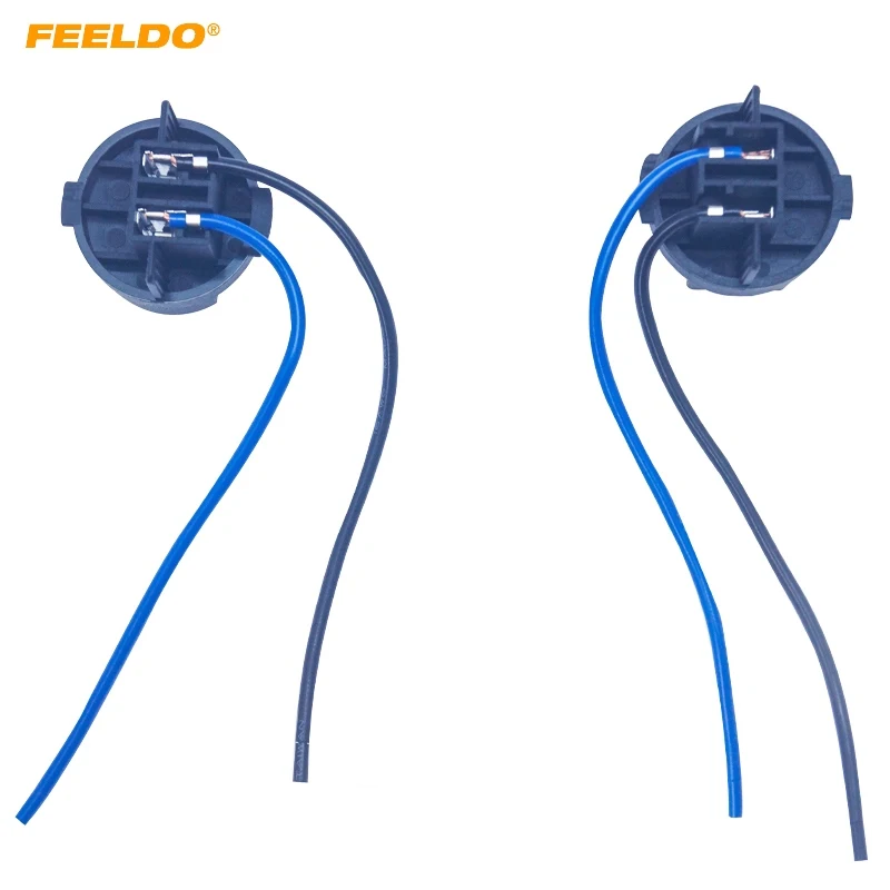 FEELDO 2pc Auto Scheinwerfer Birne Basis Halter Draht Adapter Für Hyundai Mistra/Azera/Elantra Halogen Lampe Buchse stecker