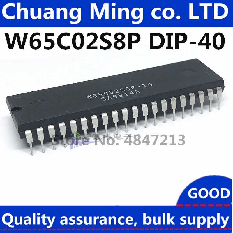 Free Shipping 5pcs/lots W65C02S8P-10 W65C02S8P-14 W65C02S8P W65C02 DIP-40 IC In stock!