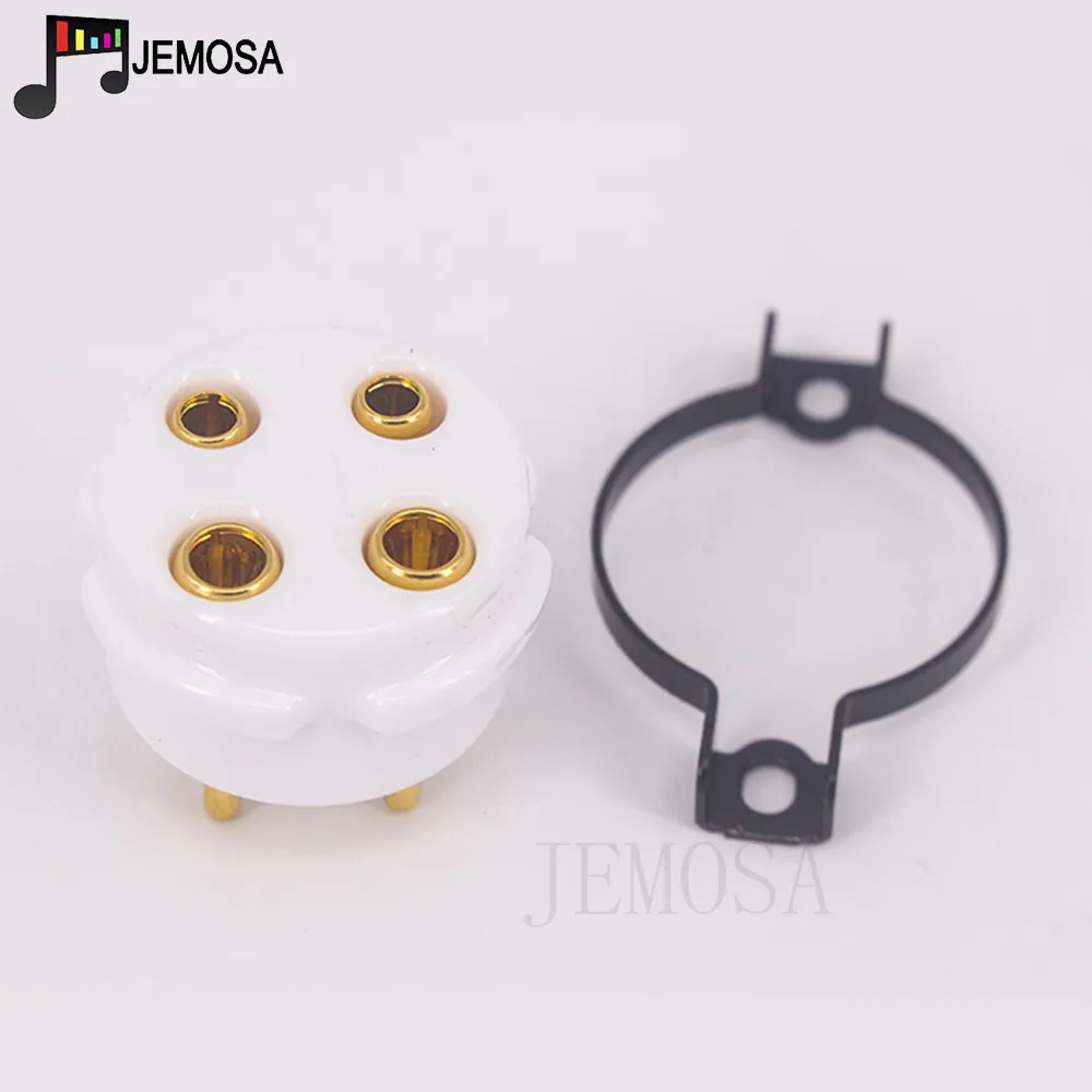 EIZZ Ceramic 4PIN Tube Socket Gold Plated For 2A3 300B 811 274A 572B 5Z3 5U4G 866 6B4G Vacuum Tube Amplifier Audio Vintage HIFI