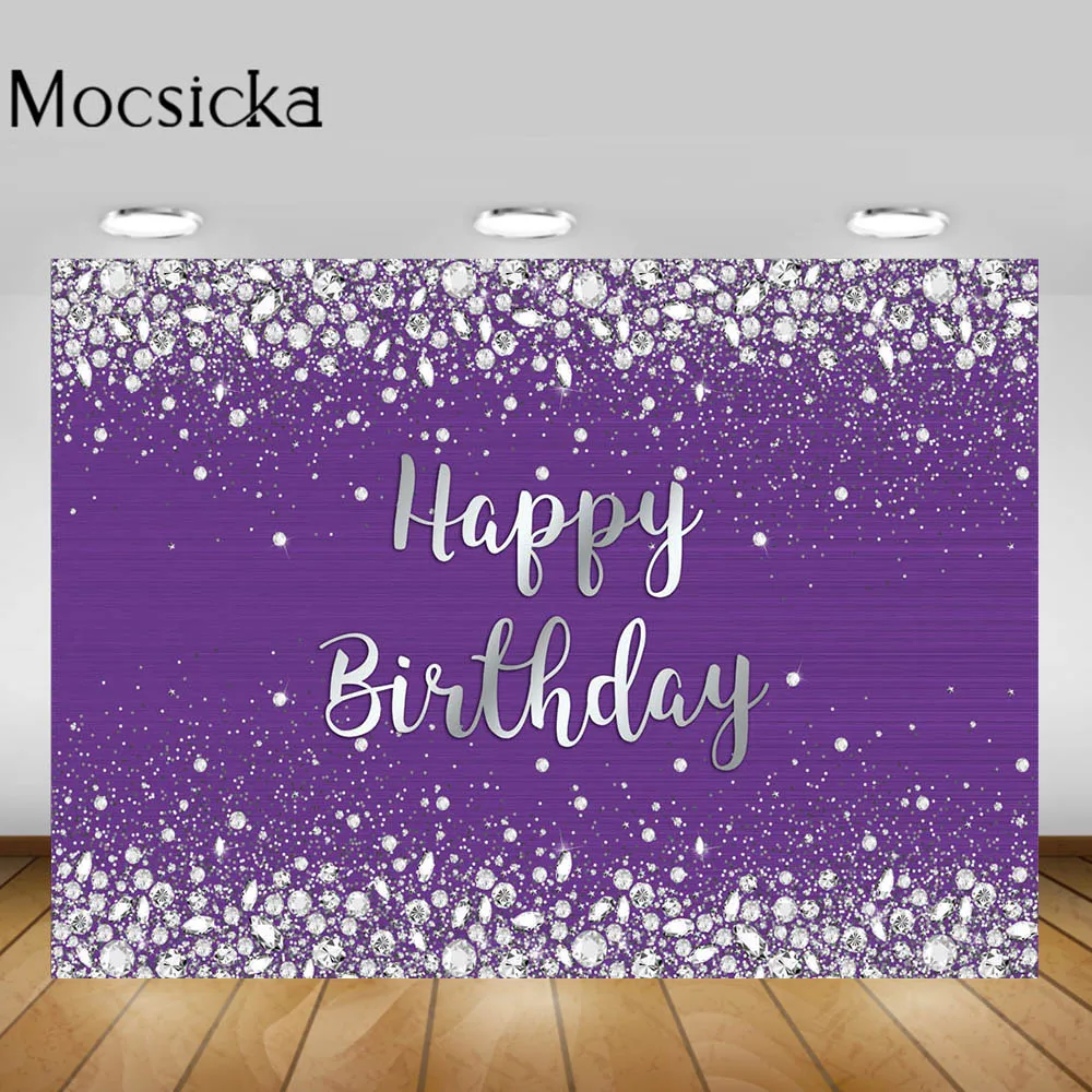 

Mocsicka пурпурные фоны для дня рождения серебряные бриллиантовые блестящие женские сказочные украшения для дня рождения