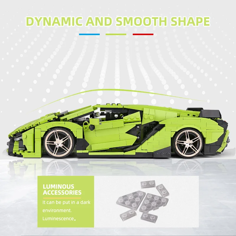 Mould King 10011 Car Model Compatible Lamborghinings Sierne Car Building Blocks  Bricks Kids Toys Boys\' Christmas Gifts