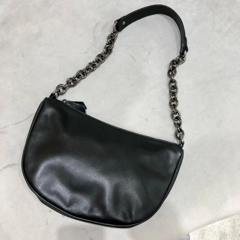 Fashion Cowhide Shoulder Bags Women Fashion Chain Messenger Bag Cow Leather Handbags Cool Chain Shoulder Bag sac main femme