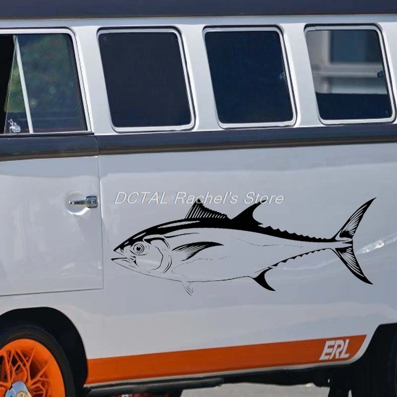 Bluefin Tuna Fish Car Sticker Fish Decal  Boat Yacht Door Window Trunk  Helmet for Volkswagen VW  decor