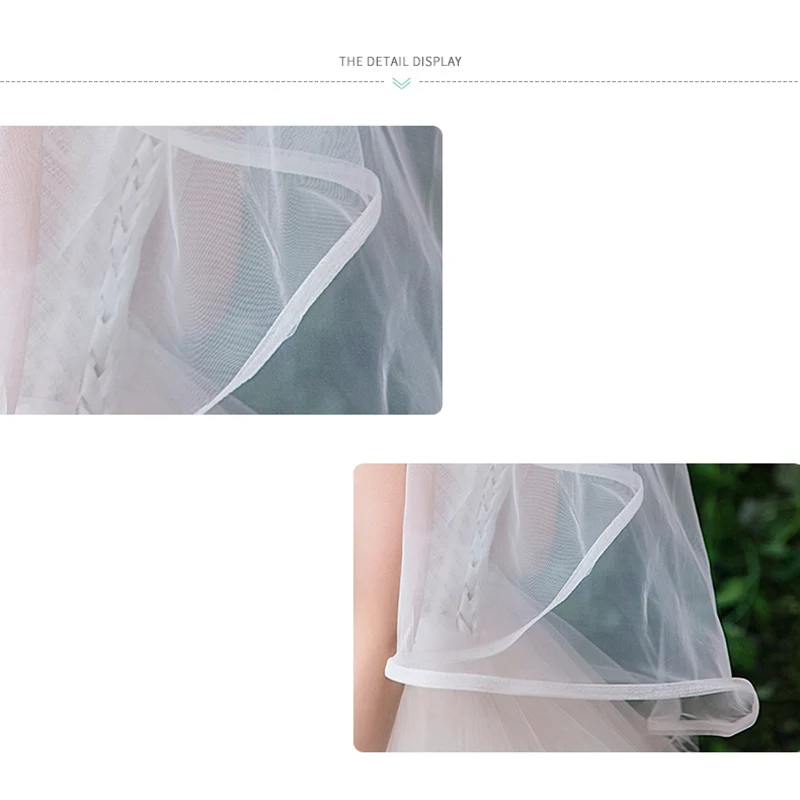 Jiayigong 2020 Bridal Veils 2 layers Pencil Edge Tulle Wedding Veil  Accessories