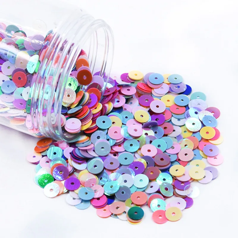 10G/bag 2mm 3mm 4mm 5mm 6mm Colorful Flat Round Bulk Sequins PVC Craft Matte Sequins Wedding Dress Sewing Accessories