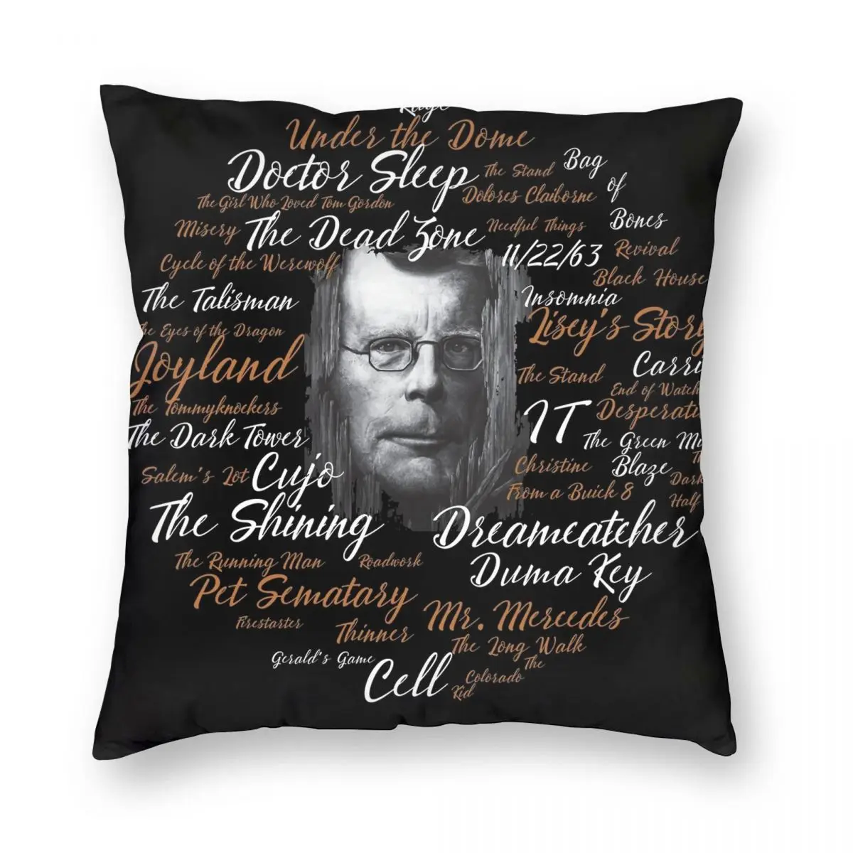 Stephen King Square Pillowcase Polyester Linen Velvet Printed Zip Decor Home Cushion Cover