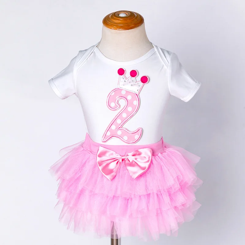 2 Year Baby Girl Dress Princess Girls Tutu Dress Toddler Kids Clothes Baby Baptism 2st First Birthday Outfits Infantil Costume