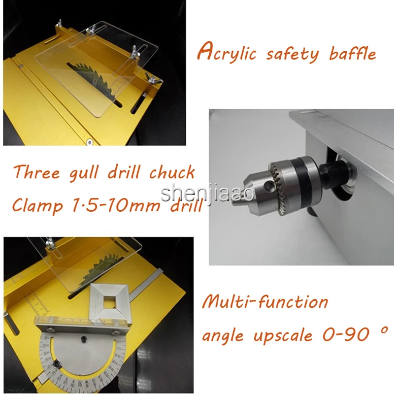 T4 DC12-24V Multifunctional Mini Table Hand Saw Woodworking Lathe Spindle Electric Drill 7000rpm Polishing Slicing Saw