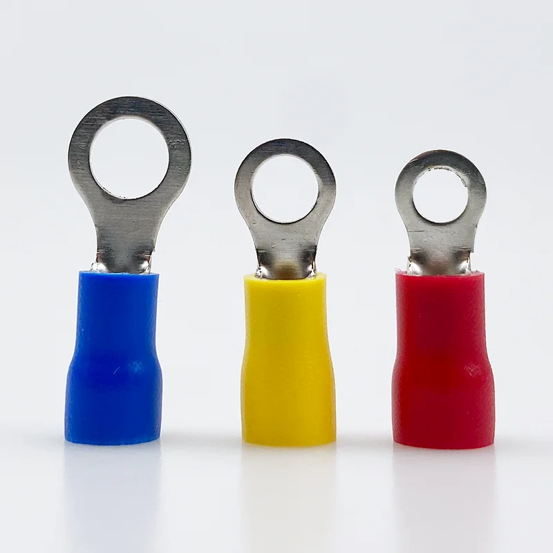 100Pcs/Set RV1 RV2 RV3 Isolierte Blau Ring Terminals Draht Kabel Elektrische Crimp Anschlüsse 16-14 AWG kit M1.25/M2/M 3,5